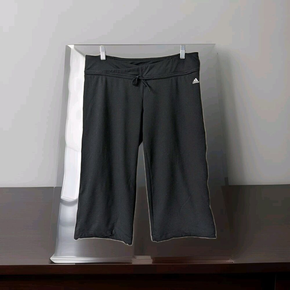 Adidas womens climalite Performance active 3/4 Cropped Pants Sz Large Yoga Gym